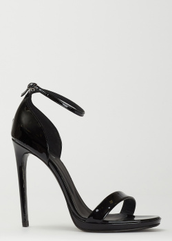 Черные лакированные босоножки Genuin Vivier на высоком каблуке, фото